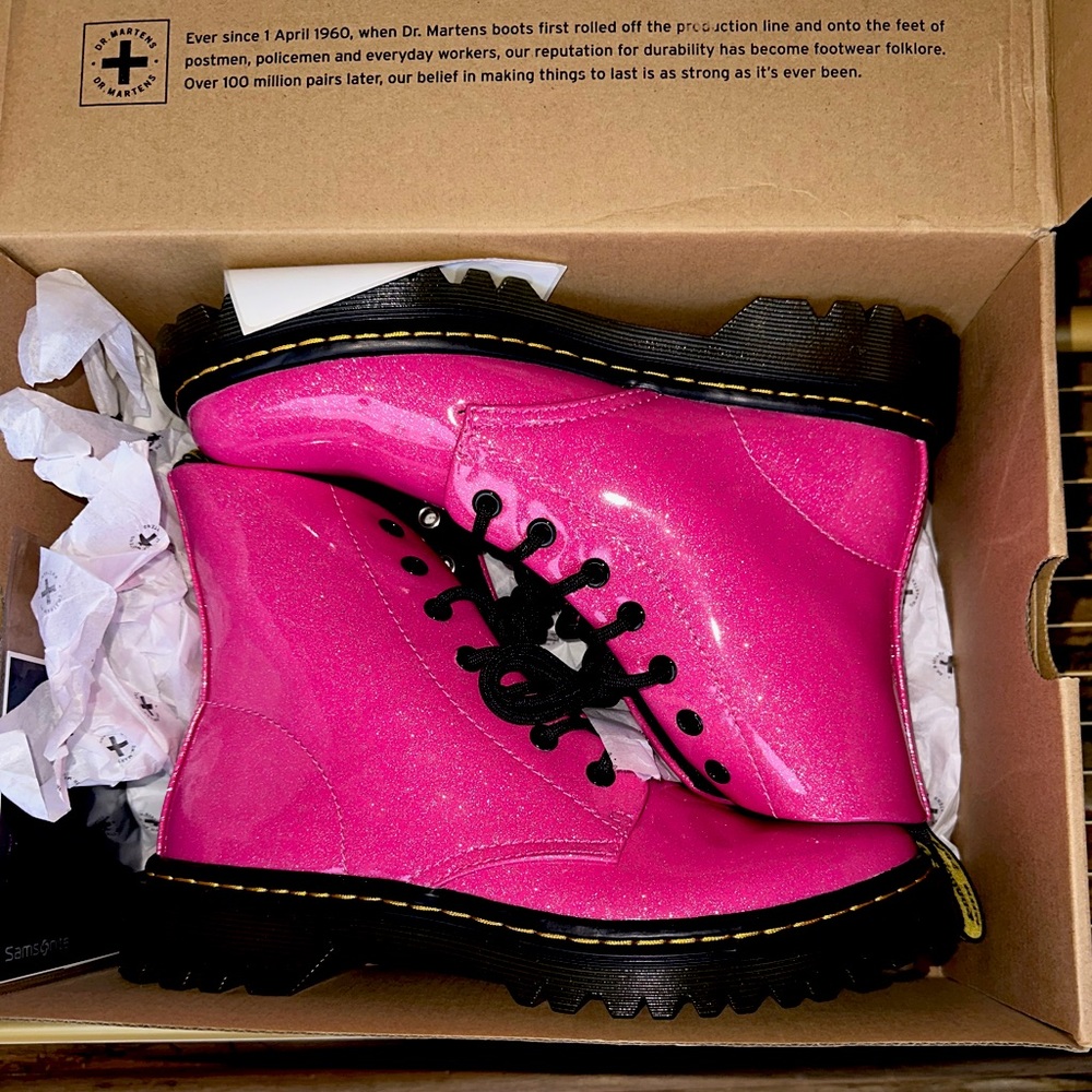 Hot pink glitter doc martens